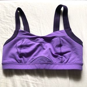 Purple lululemon sports bra with adjustable straps